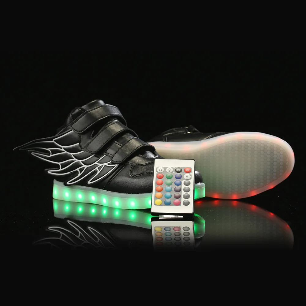 

Remote Control Children Wing Light Included USB Rechargeable Colorful LED Luminous Shoes CHILDREN'S Shoes Casual Board Shoes Lig