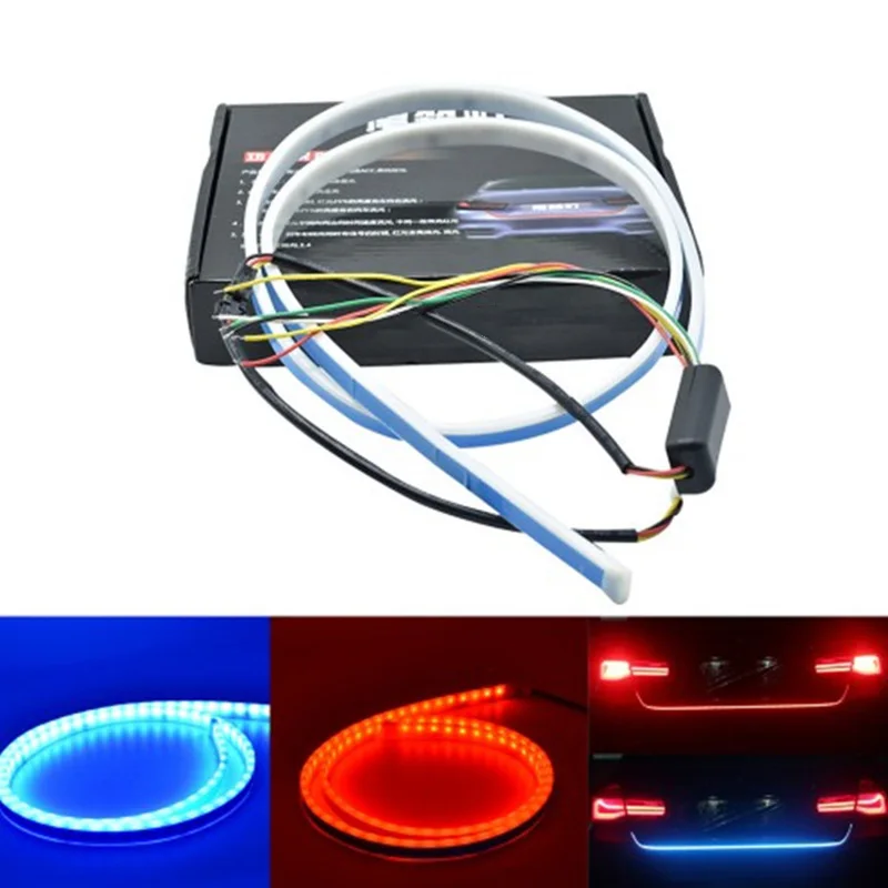 RGB радужный поток типа светодиодные полосы багажника сигнальный светильник поворота бар ствол полосы лампы