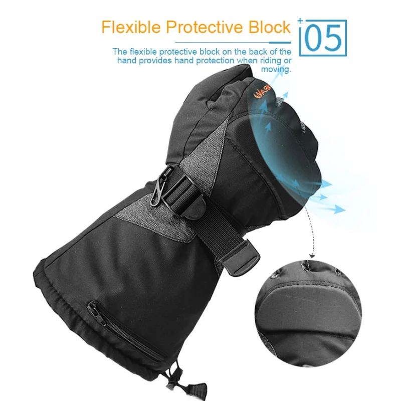 Зимние перчатки с подогревом и питанием от аккумулятора, USB грелка для рук, электрические термальные водонепроницаемые лыжные перчатки для альпинизма, пешего туризма, велоспорта