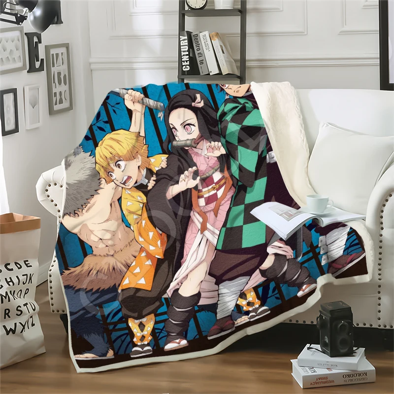 Аниме демон убийца Kimetsu No Yaiba одеяла для мужчин 3D принт Мода диван путешествия для подростков женщин постельные принадлежности пледы одеяла плюшевое одеяло