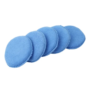 

Soft Microfiber Auto Wax Applicator Pad Polishing Sponge For Applying And Removing Wax Car Care 5pcs