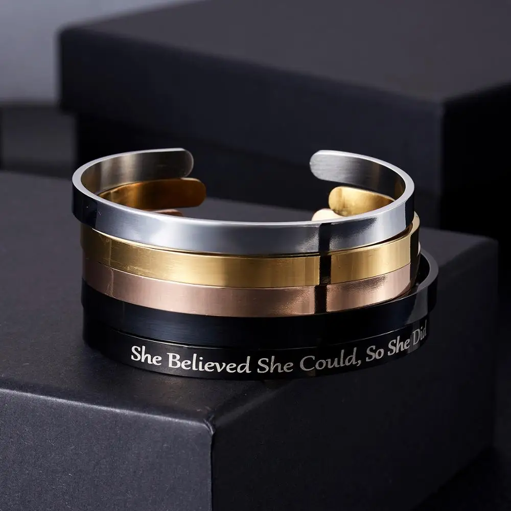 1PC Stainless Steel Personalized Engraved Custom Name Letters Bracelet&Bangle For Women Men Fashion Jewelry Gift - Image 5