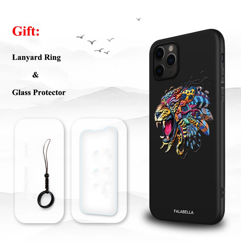 Tiger Для iPhone 11 Pro Max XS 10S XS Max XR X 8 7 Plus чехол 3D рельефный Тигр Карп матовый мягкий чехол Официальный чехол для iPhone 11Pro чехол - Цвет: Tiger