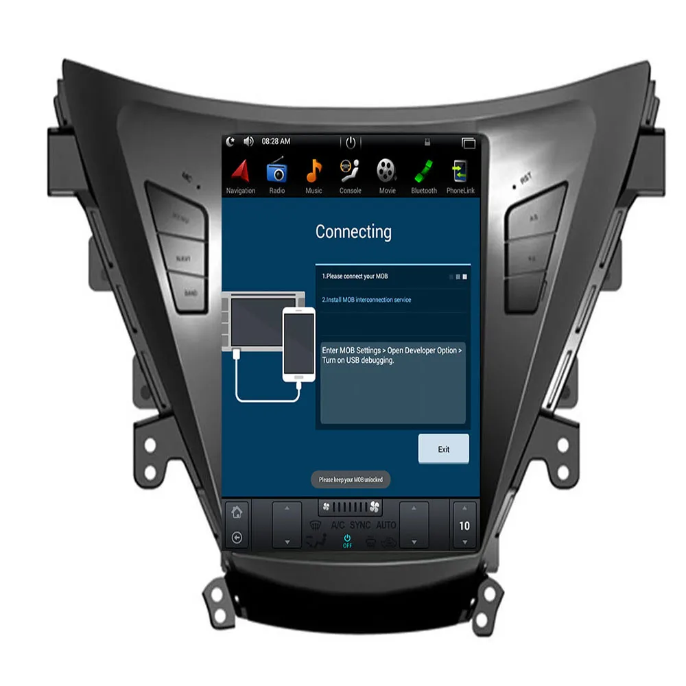 Cheap Android 7.1 9.0 10.4" Tesla Vertical car dvd audio player For Hyundai Elantra 2011-2013 gps navigation multimedia play store 4