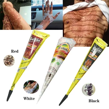 

Henna Cones Tattoo Paste Waterproof Indian Body Paint Henna Art Cream Cone For Stencil Mehndi Body Art