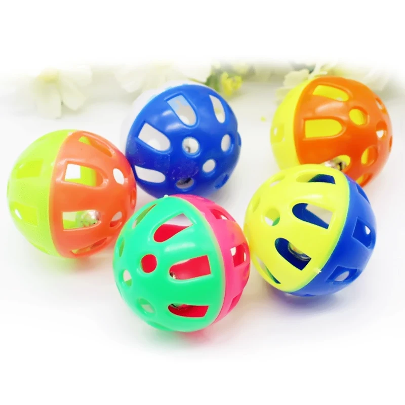 1pc Hot Selling Plastic Jingle Balls Pet Cat Action Play Chasing Ball Home Pet Toys Supplies Eco-friendly Durable Random Colors