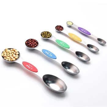 

Stacked Space Saving Measure Stackable Stainless Steel Housewarming Gifts Metal Measuring Spoons Magnets