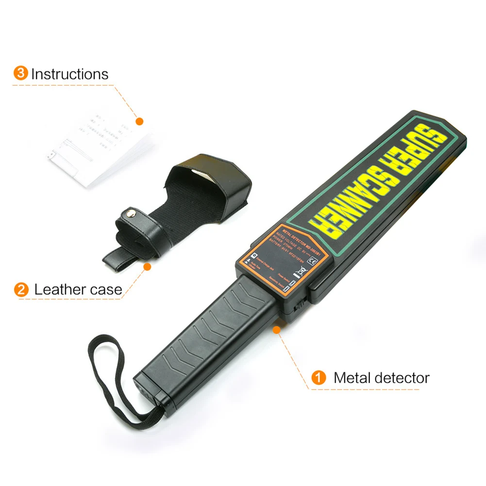 Высокая чувствительность металлоискатель супер сканеры портативный ручной безопасности металлодетектор электронный зонд инструменты