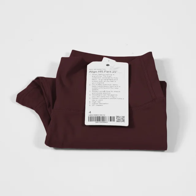 Lulu Classic2.0 High Waist Yoga Leggings Fitness Women Sports Pants Tight Athletic High-rise Buttery Soft Gym Clothe Custom Logo Dark red