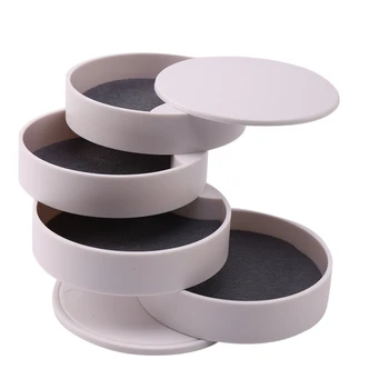 

4 Layers Jewelry Storage Box Makeup Organizer Ring Necklace Watch Jewelry Box White