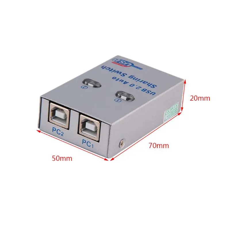 2 Ports USB 2.0 Auto Sharing Switch Hub Splitter Selector Switcher for Printer Scanner PC Computer Peripherals 2 Ports USB 2.0 Auto Sharing Switch Hub Splitter Selector Switcher for Printer Scanner PC Computer Peripherals