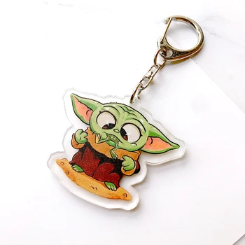 

Baby Yoda Long Design Keychain The Mandalorian Theme Keyring Holder Cartoon Bag Pendant