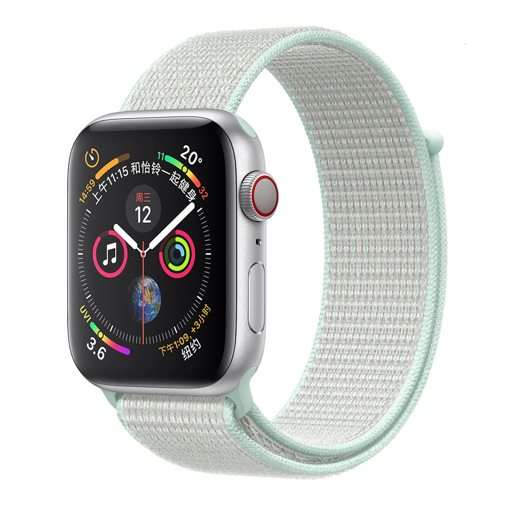 Нейлоновый ремешок для Apple Watch серии 5 42 мм iwatch 44 мм ремешок 38 мм 40 мм iwatch sreies 4 3 2 pulseira браслет ремешок для часов - Цвет ремешка: Teal Tint