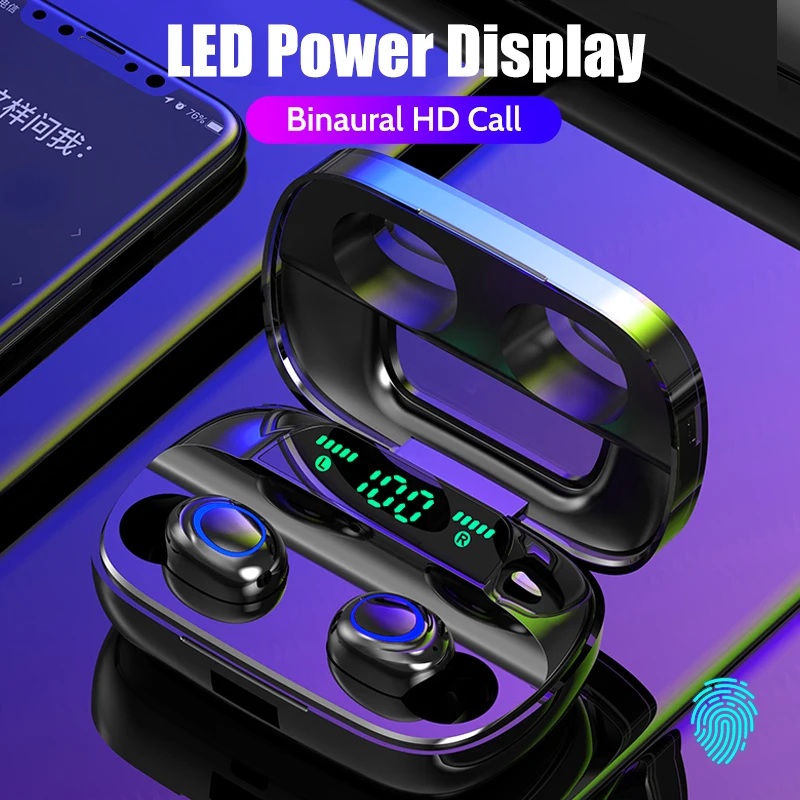 Наушники спортивные наушники HD Mic TWS Touch IPX5 3500 мАч мини беспроводные Bluetooth V5.0 для