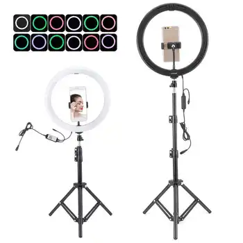 

PULUZ 12 Inch RGB LED Ring Fill Light 3200K-6500K Dimmable Indoor Outdoor Photography Light for Make Up Live Broadcast
