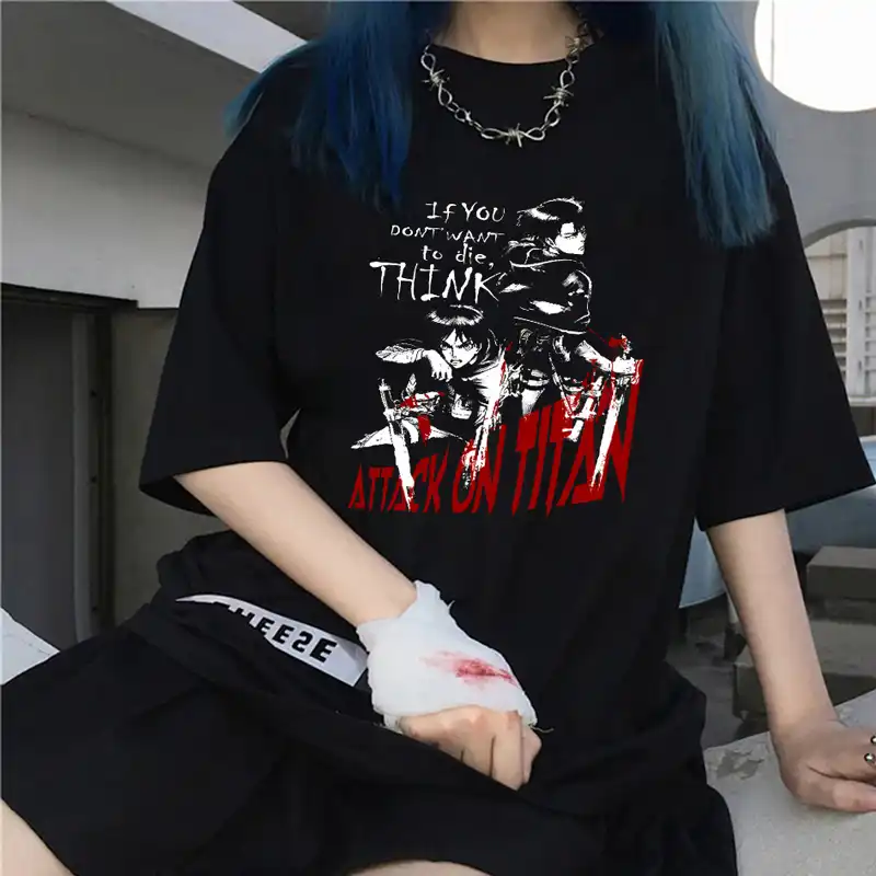 Attack On Titan T Shirt Tops Women Funny Anime Tshirt Japanese Style Kawaii Anime Japan Unisex Shirt Aesthetic Graphic Tees T Shirts Aliexpress