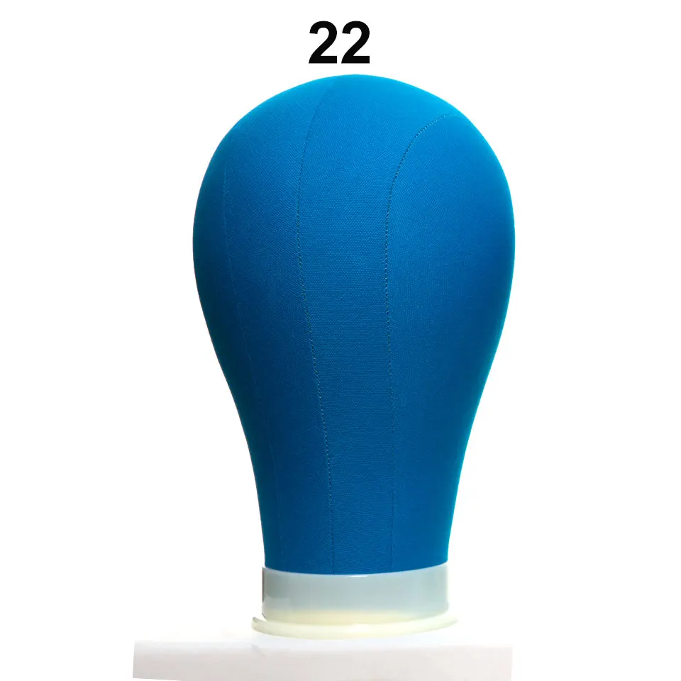 Blue 22 inch Тренировочный манекен голова холст блок голова дисплей Стайлинг манекен голова парик стенд парик голова стенд 21 22 23 дюймов - Цвет: Blue 22 inch