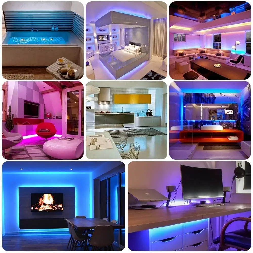 20 Meter RGB 5050 Tuya WiFi Led Strip Light Alexa ribbon 15M 10M 5M led diode tape Bluetooth Controller power adapter for Home