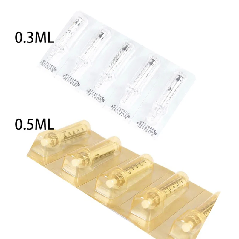 

0.3ml / 0.5ml Disposable sterile Ampoule Water Syringe for Hyaluron Gun hyaluronic pen Non Invasive for Wrinkle Removal lip fill