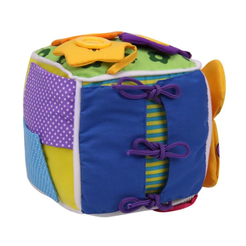 Baby Early Educational Toys Baby Learning Montessori Toy Cloth Learn To Dress Cube Stuffed Rattle Educational Toddler Toys 2019