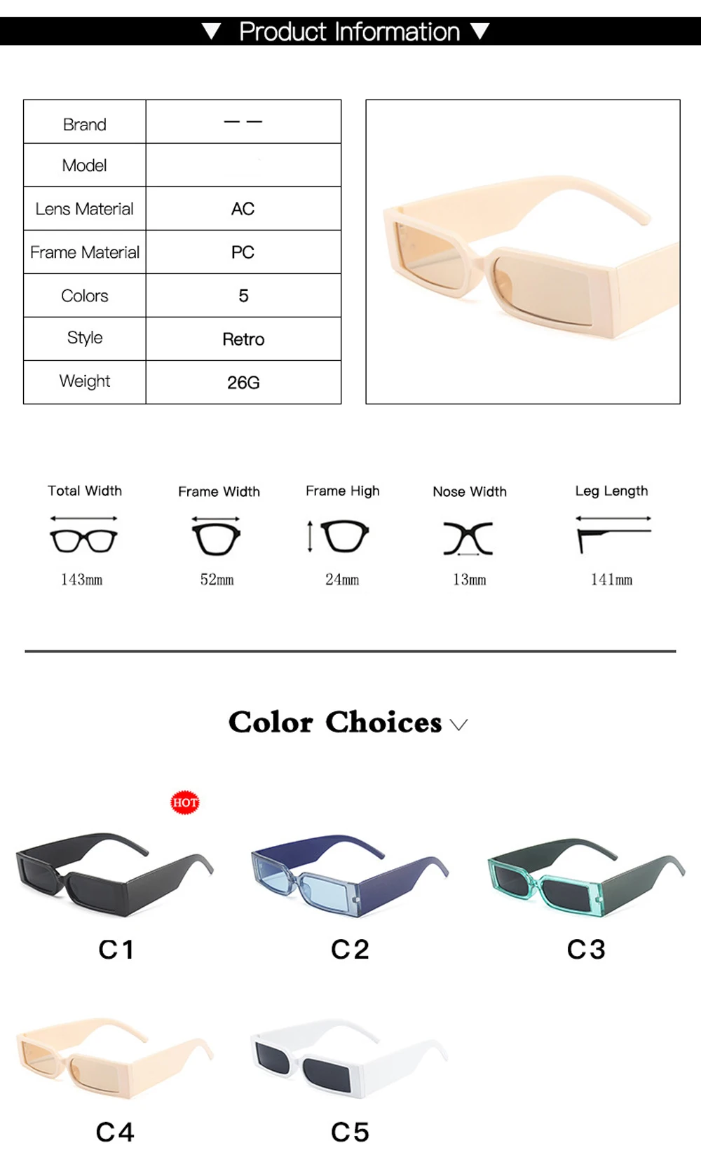 ray ban sunglasses women Rectangle Frame Fashion Sunglasses 2022 Hip Hop Vintage Designer Wholesale Black Shades Glasses Luxury For Men And Women UV400 round sunglasses