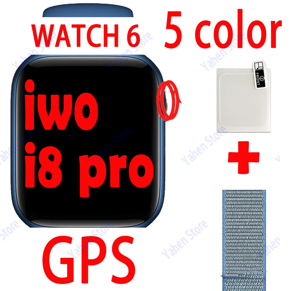 Смарт часы i8 pro Series 6 IWO 14 Bluetooth GPS Поворотная Кнопка MTK2503 11 обновленные для IOS Android pk