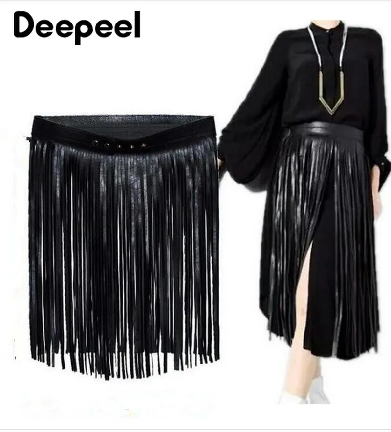 Deepeel 35-70 см, длинный пояс с кисточками, Женский Регулируемый пояс из искусственной кожи, роскошный женский пояс для юбки, декор одежды YK619