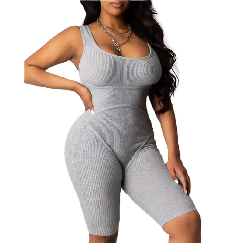 Женский облегающий боди новинка 2020 Однотонный женский комбинезон без рукавов