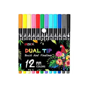 

12/25/32 Color Drawing Art Markers Watercolor Dual Tip Brush Pen Calligraphy Sketching Pen with Brush Storage Box