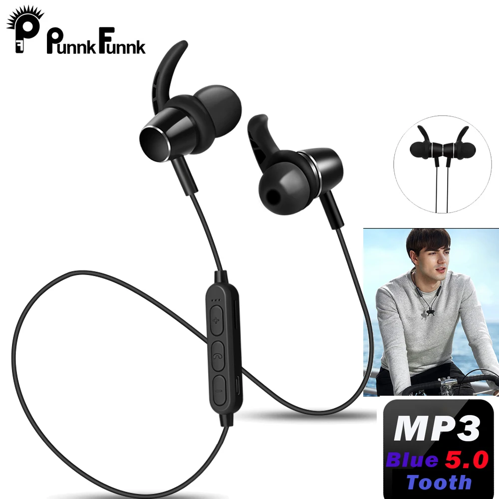 

PunnkFunnk Wireless headphones Bluetooth earphones sport bass stereo neckband headset W/Mic fone de ouvido mp3 player