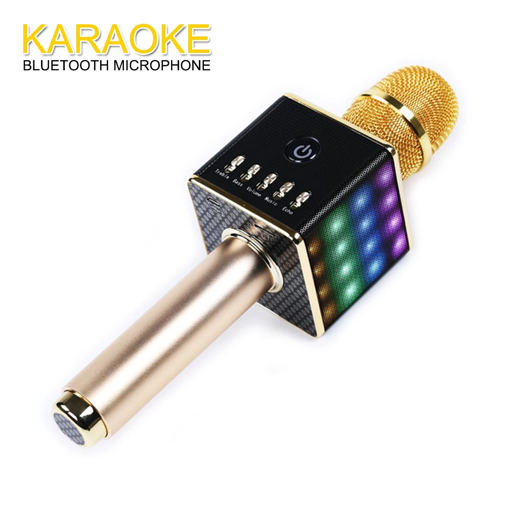 

Wireless Bluetooth Microphone H8 Handheld Karaoke Mic with Disco Light Bluetooth Speaker Record Music Player for IOS Android Pho