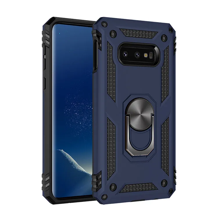 Navy Роскошный бронированный противоударный чехол для samsung galaxy S10 S9 S8 Note 8 9 J5 J7 A5 A6 A7 A8 A9 A30 A50 M10 20 автомобильный держатель кольцо чехол - Цвет: Navy