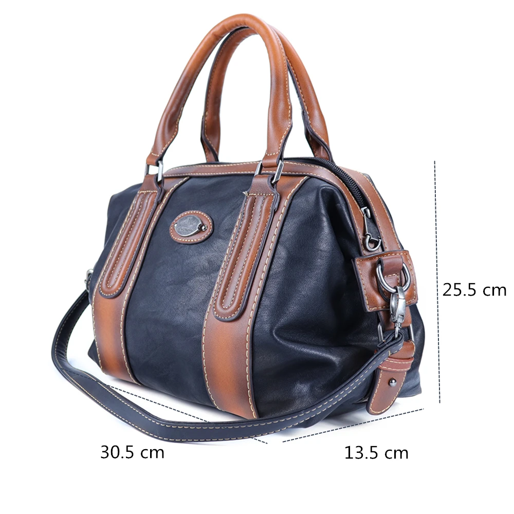 Goede Vintage Luxe Echte Lederen Handtassen Vrouwen Tassen Designer Grote Capaciteit Echt Lederen Draagtas Hoge Kwaliteit Schoudertas