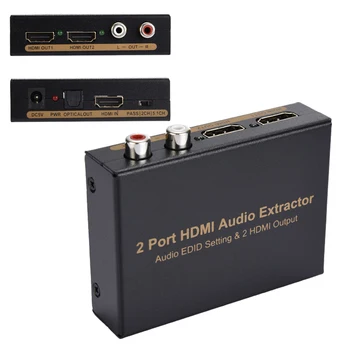 

1* 2 HDMI Splitter 1 In 2 Out With EDID Setting Converter Kit LED Indication Audio Extractor Converter 1080P