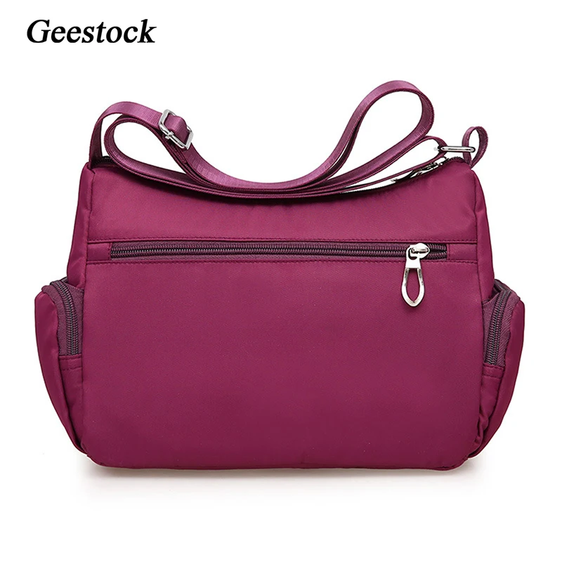 Geestock Women's Crossbody Bag Waterproof Nylon Plaid Shoulder Messenger Bags Large Capacity Lady Shoulder Bag