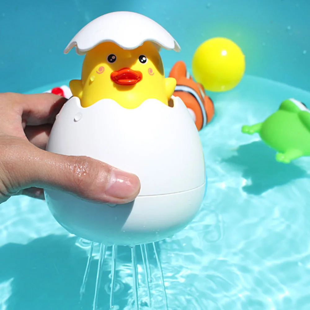 Baby Bath Toy Duck Penguin Egg Raining Watering Games Water Spray Pool Toy Lovely Plastic Bathing 3