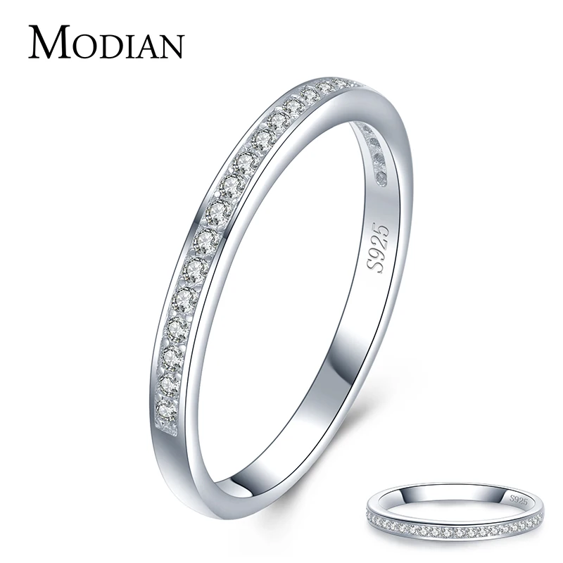 MODIAN Fashion 100% 925 Sterling Silver Tourmaline Finger Rings Classic Clear CZ Wedding Jewelry For Women Engagement Fine Gift - Image 4