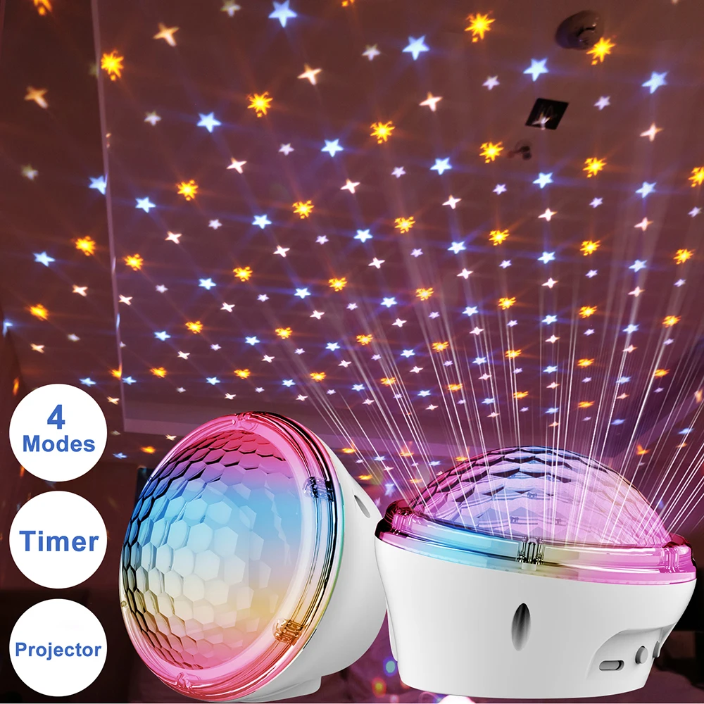 

2020 New USB LED Star Projector Night Light Twinkle Starry Projector Lights 4 Modes Timer Bedside Lamp Night Light Kids Gifts