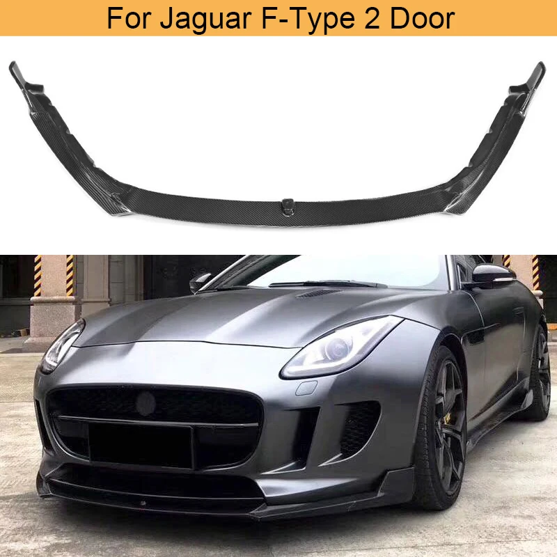 Carbon Fiber Front Bumper Lip Chin Spoiler For Jaguar Ftype Coupe
