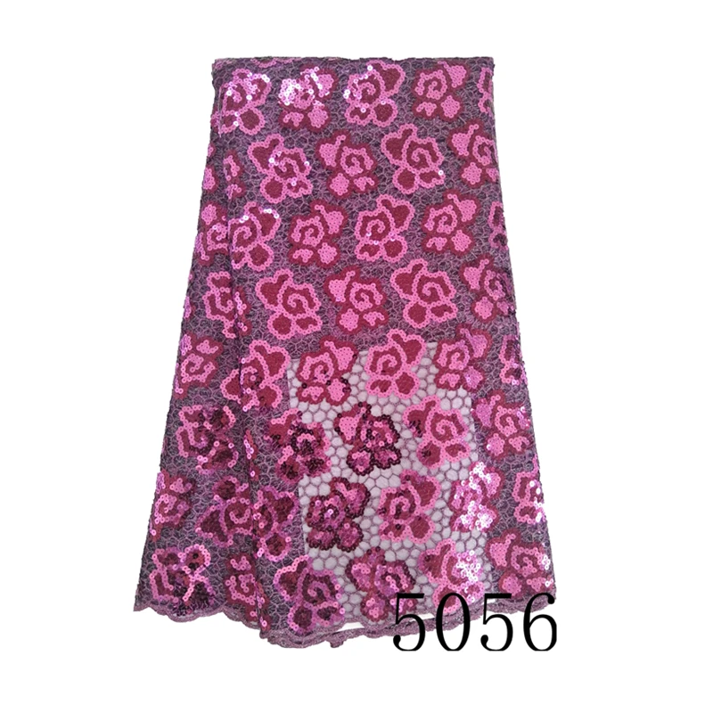Дизайн африканская кружевная ткань с пайетками нигерийский Тюль кружевная ткань с вышивкой французская кружевная ткань для женских вечерних платьев - Цвет: 5