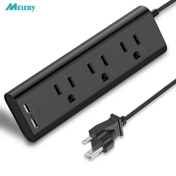

Smart Multi Power Ptrip Surge Protector US Plug 3 way Outlets Travel Socket Quick Charge 2.4 amps with Switch 2m Extension Cord