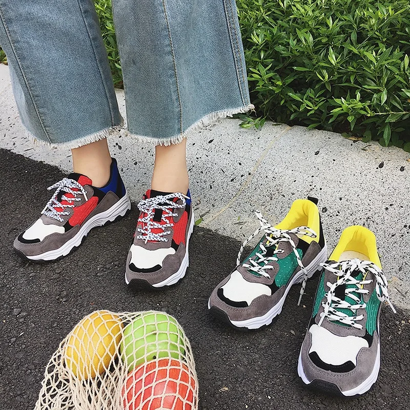 

Athletic Shoes Women's Summer 2018 Lace-up Versatile Students Breathable Korean-style New Style WOMEN'S Shoes Flat Mesh Shoes Ha