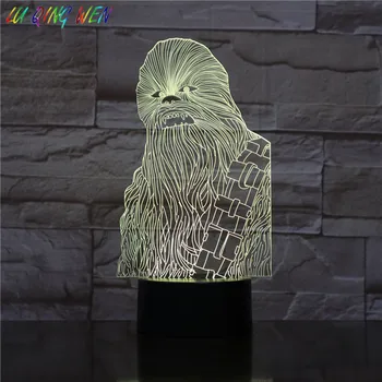 

Star Wars Chewbacca Night Light Led Touch Sensor Light Bedroom Decoration Child Nightlight Chewie Table 3d Night Lamp Star Wars
