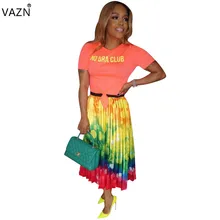 VAZN модный бренд Сексуальный Дизайн Женские однотонные юбки Империя возраст снижение шифон элегантные плиссированные миди юбки HGL1145