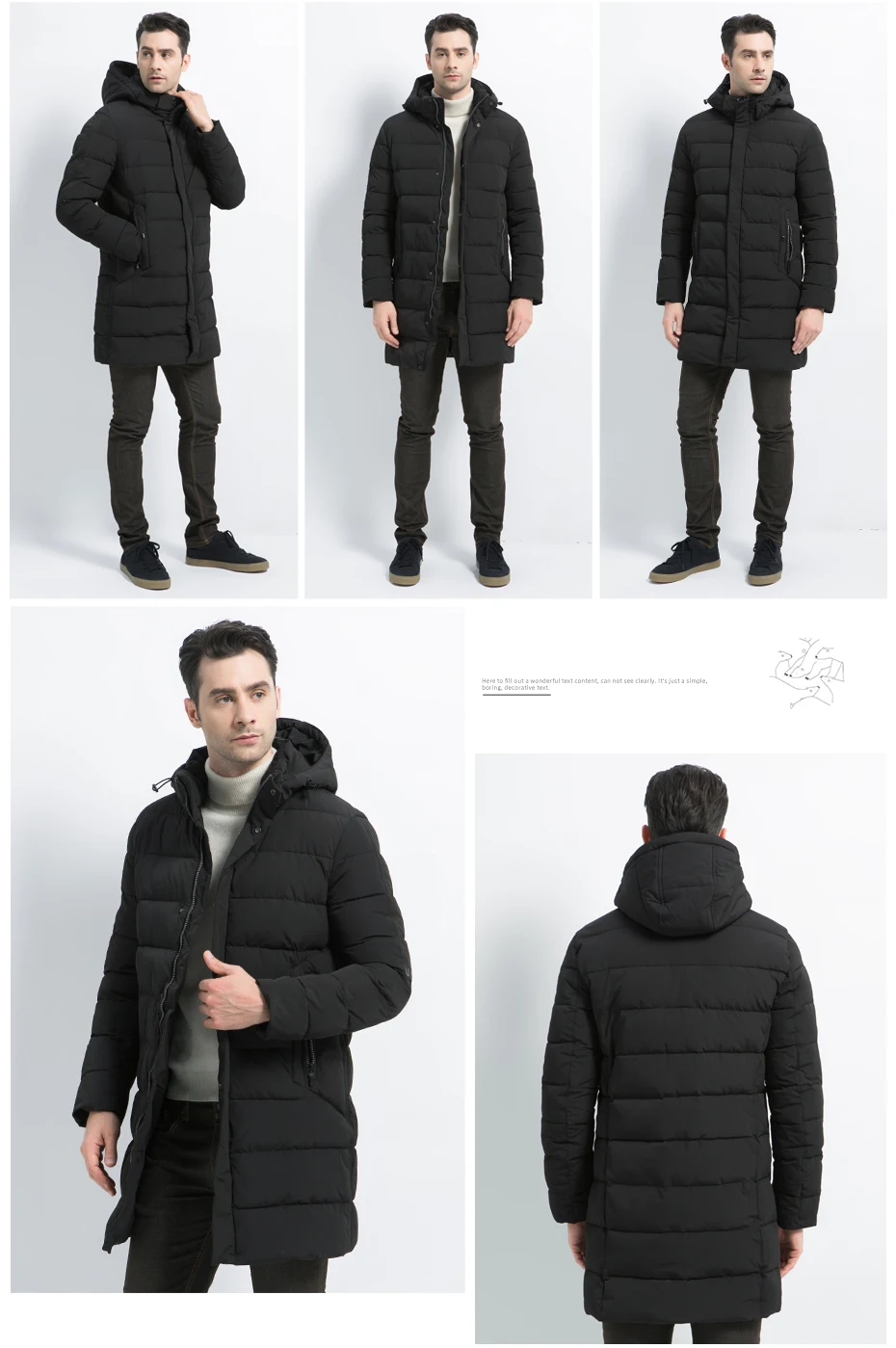 ICEbear Зимнее Пальто повседневные парки Мужская шляпа съемная теплая куртка с хлопковой подкладкой зимняя куртка мужская одежда MWD18821D