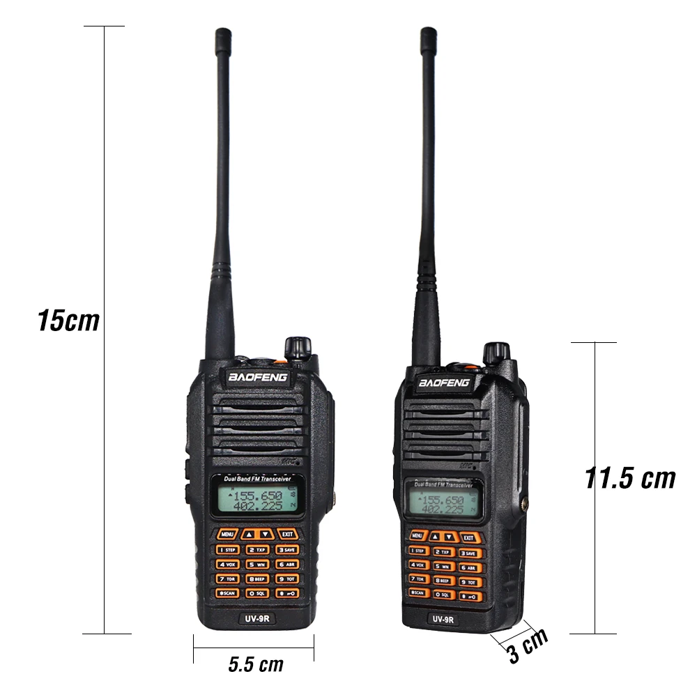 Водонепроницаемый 8 Вт Baofeng uv-9r портативная рация портативная CB Ham радиостанция fm-приемопередатчик двухстороннее радио 10 км UHF VHF telefone UV 9R