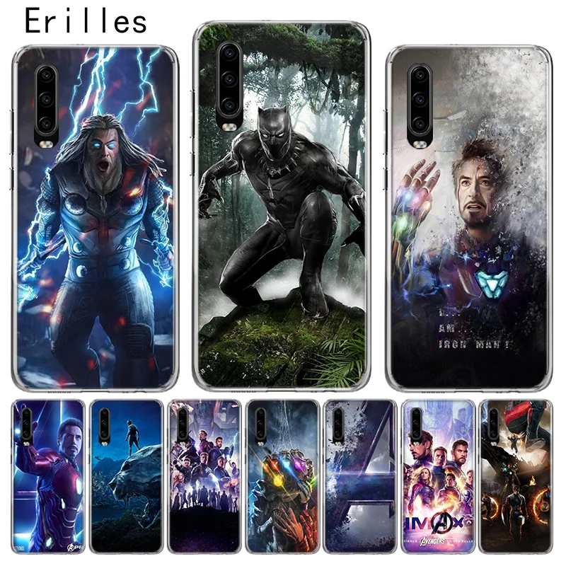 

Erilles Luxury Hawei P10 P20 P30 lite Case For Huawei Mate 10 Pro 20 lite Cover P Smart 2019 Shell Avengers 4 Heroes Coque