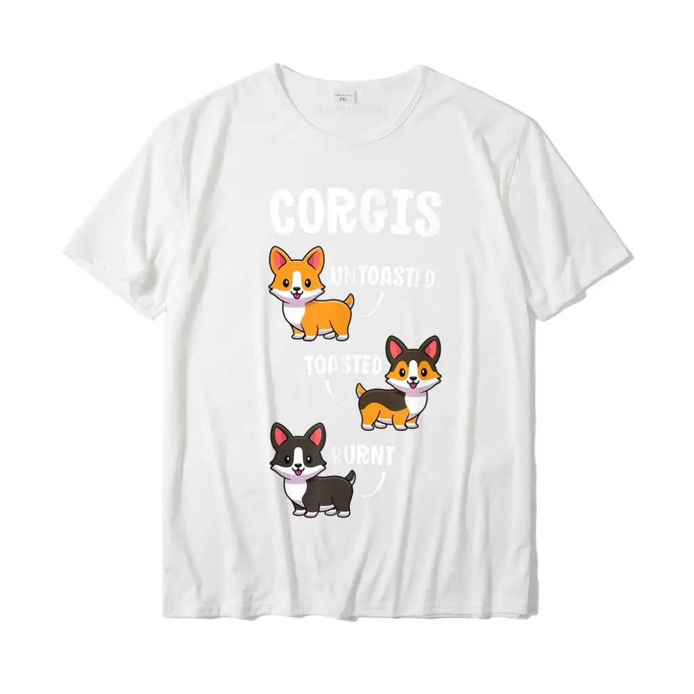  Printed Tops Shirts Special Short Sleeve Men T Shirt TpicOriginaltitle Casual Thanksgiving Day T-Shirt Round Neck Corgi Shirt Funny Dog Lovers Gift Untoasted Toasted Burnt T-Shirt__MZ23682 white