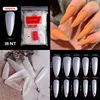 100/500PCS PRO White Clear V Straight Round End Full/Half Acrylic Ballet Coffin French False Nail Tips Fake Toenail Tip Manicure ► Photo 3/5