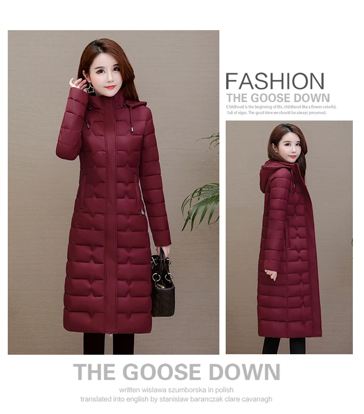 Winter Coats Woman Outwear 2020 Long Parkas Plus Size 4XL Warm Thick Down Jacket Hooded Fashion Slim Solid Winter Clothes Women